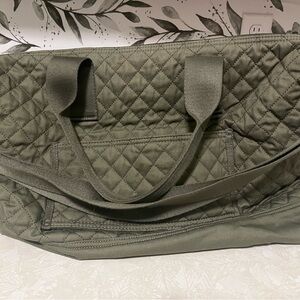 Lands' End Gray Quilted Weekender Bag